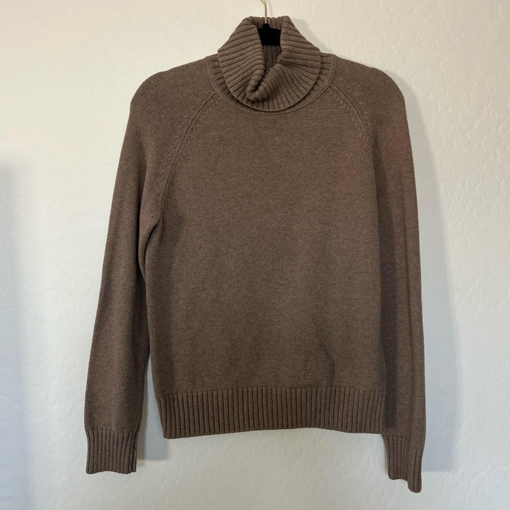 JEANNE PIERRE Taupe Turtleneck Sweater